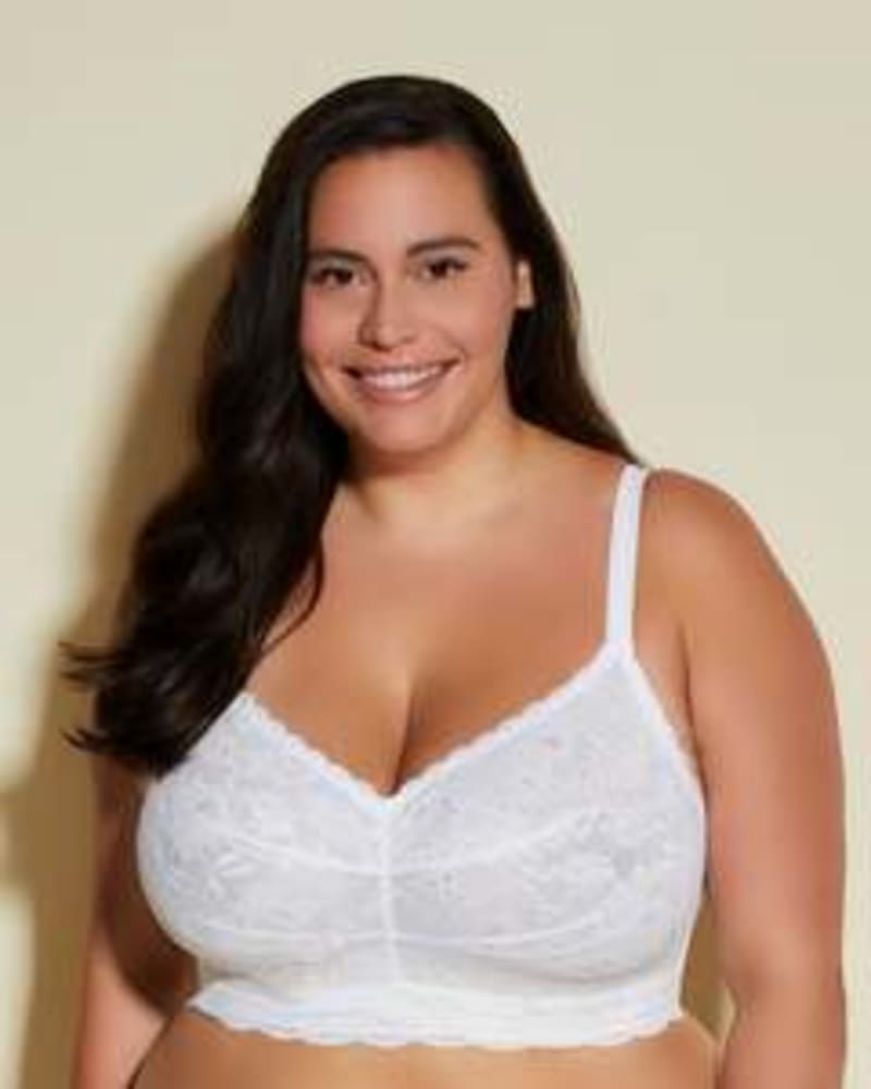 Front of a model wearing a size M Ultra Curvy Sweetie Bralette in White by Cosabella. | dia_product_style_image_id:253739